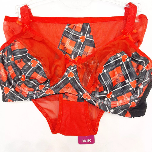 ست سوتین وشورت طرح قلب فنردار لیفت کننده تمام نخ