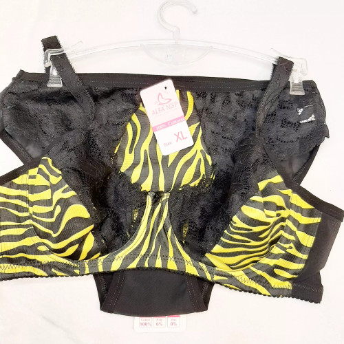 سوتین و شورت پرلون دانتل ببری فنردار