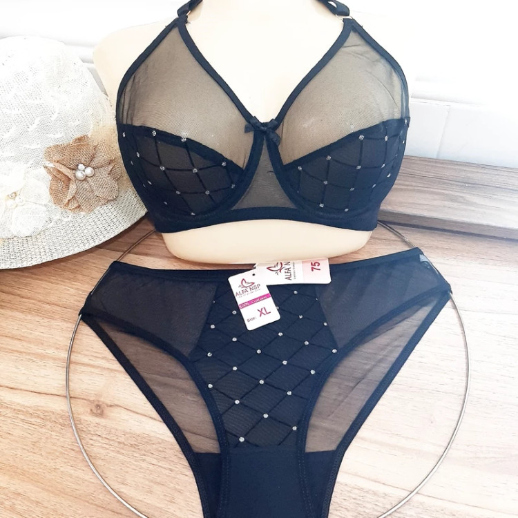 ست سوتین وشورت تورگاز فنردار اعلا مناسب کاپ بی و سی برند آلفا